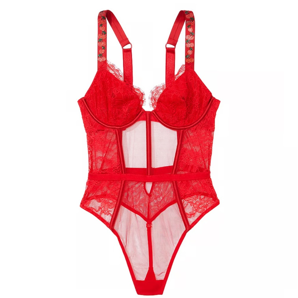 VICTORIA'S SECRET ‼️ VERY SEXY
Shine Strap Unlined Lace & Mesh Teddy